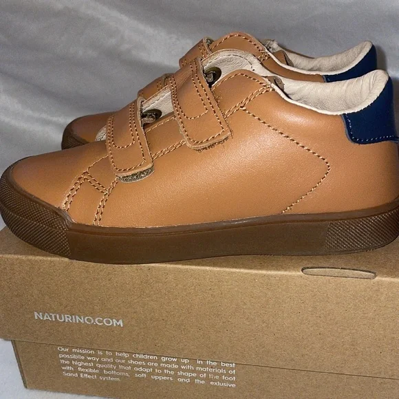 NWT NATURINO EINDHOVEN 2 VL. Cognac Leather Boys Sneaker - Picture 12 of 16